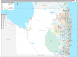 Palm Beach County, FL Wall Map Premium Style 2023